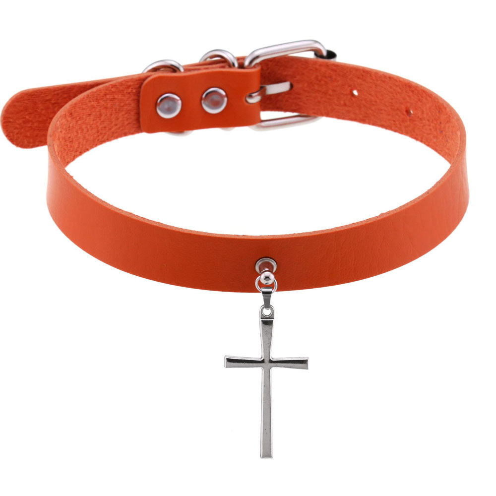 Hip Hop Punk Exquisite Cross Short Collar