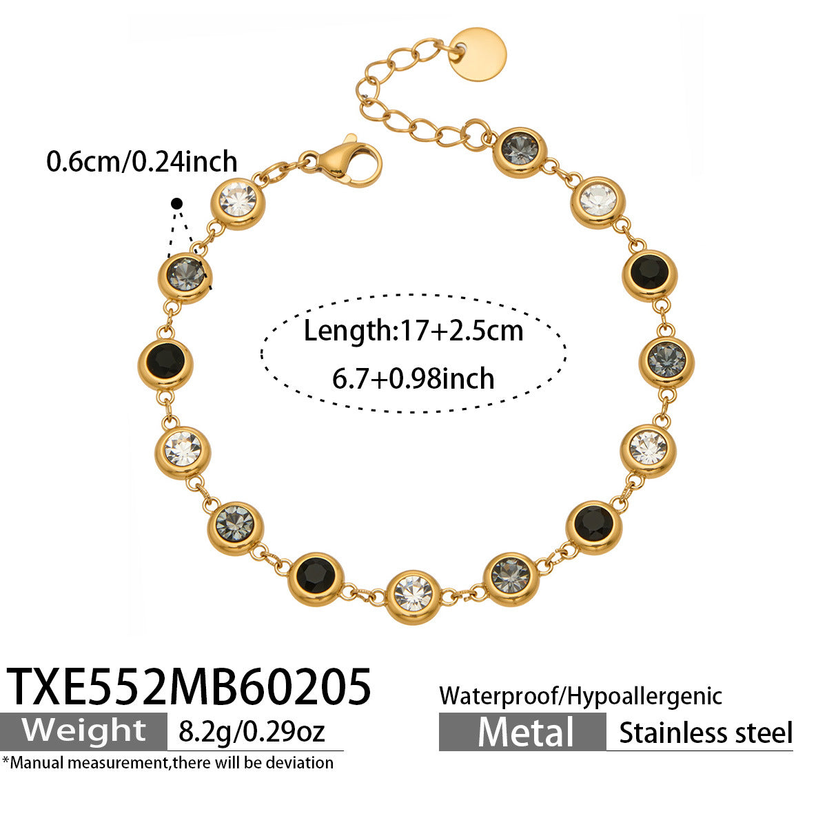Stainless Steel Full Rhinestone Zircon Fashion Personalized Graceful Wild Light Jewelry Set