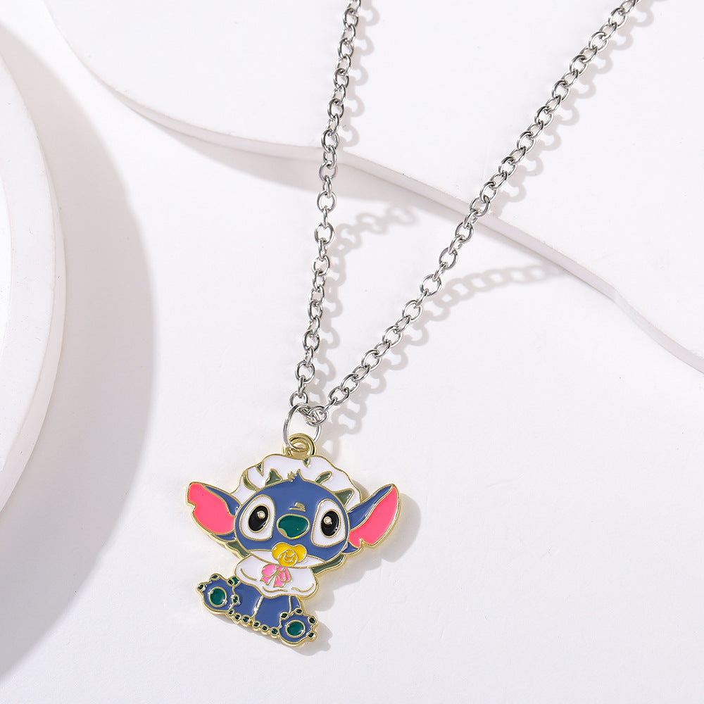 Children's Animation Stitch Doll Monster Personalized Cute Necklaces