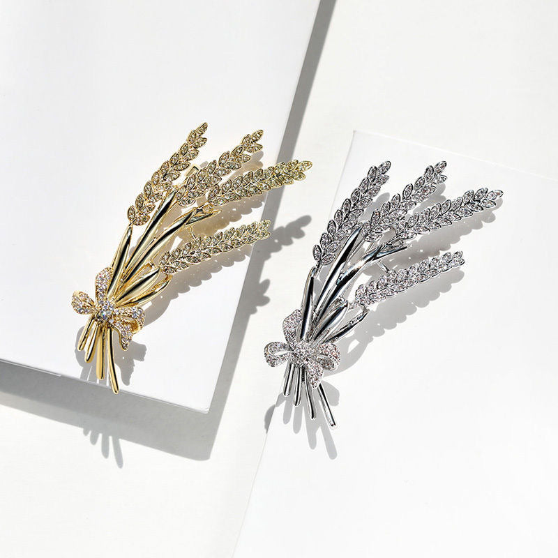 Of Wheat Brooch Personalized Bow Overcoat Brooches