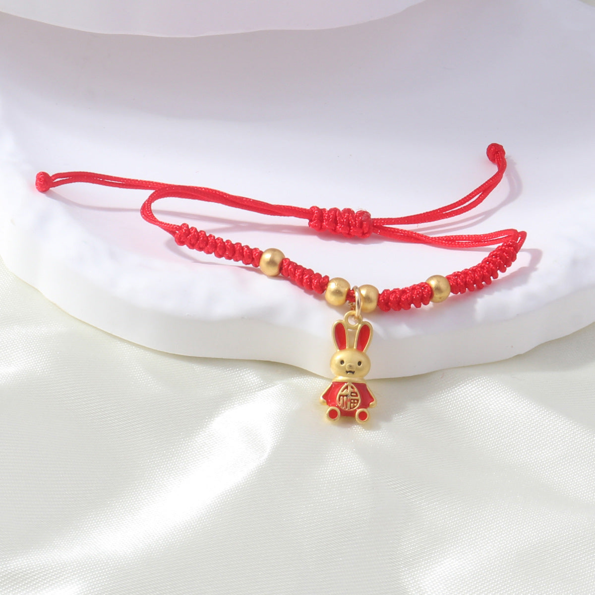 Braided Red Rope Auspicious Language Butterfly Fortune Cat Safe Joy Bracelets