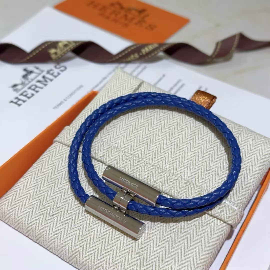 Women's & Men's Steel Leather Rope Woven Hand Strap Bracelets