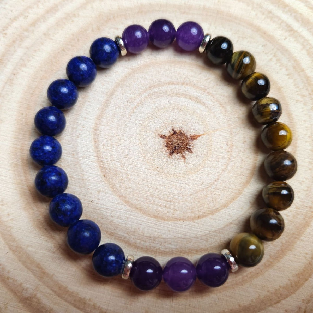 Eye Amethyst Blue Gold Natural Stone Bracelets