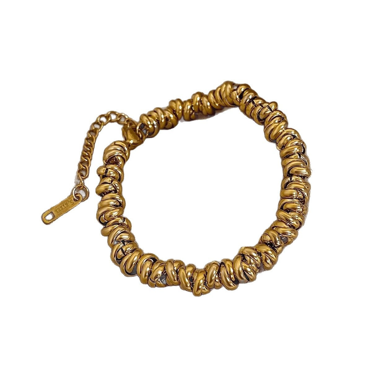 Metallic Vintage Chain Titanium Steel Design Unique No Bracelets