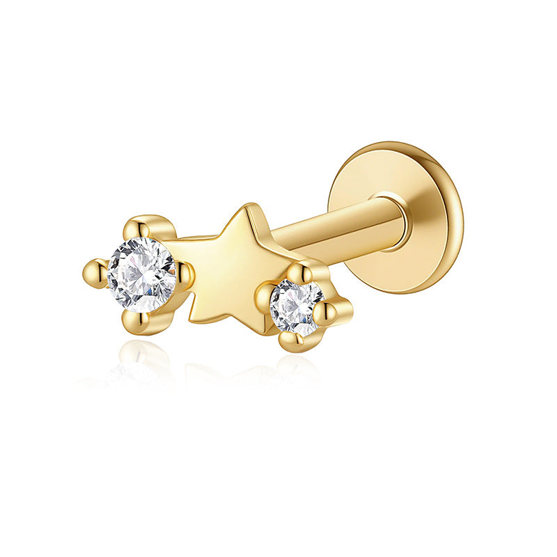 Sterling Sier Flat Spiral Piercing Ear Earrings