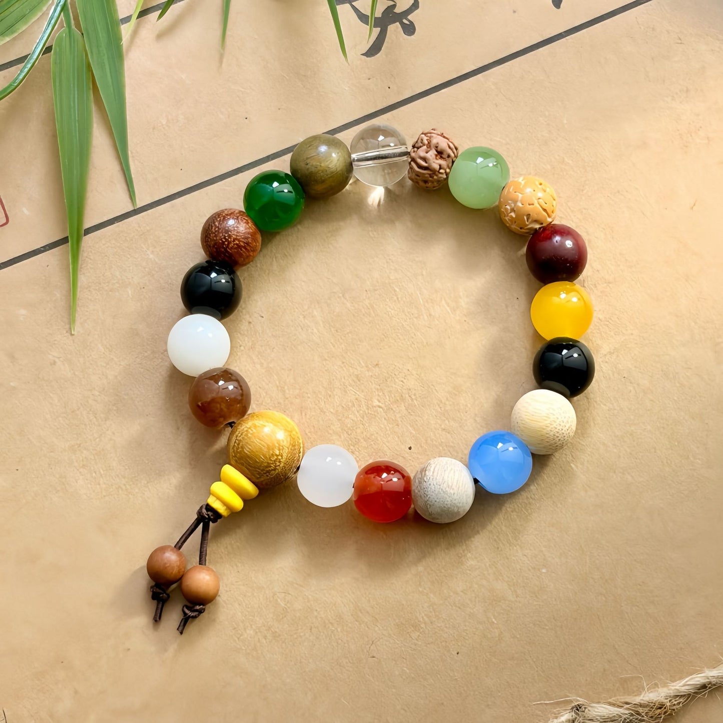 Women's & Men's Spot Seeds Multi Jewels Bodhi Prayer Bracelet