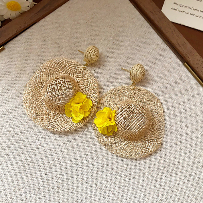 Women's Green Leaf Lily Yellow Series Tassel Light Luxury High-grade Sweet Rings