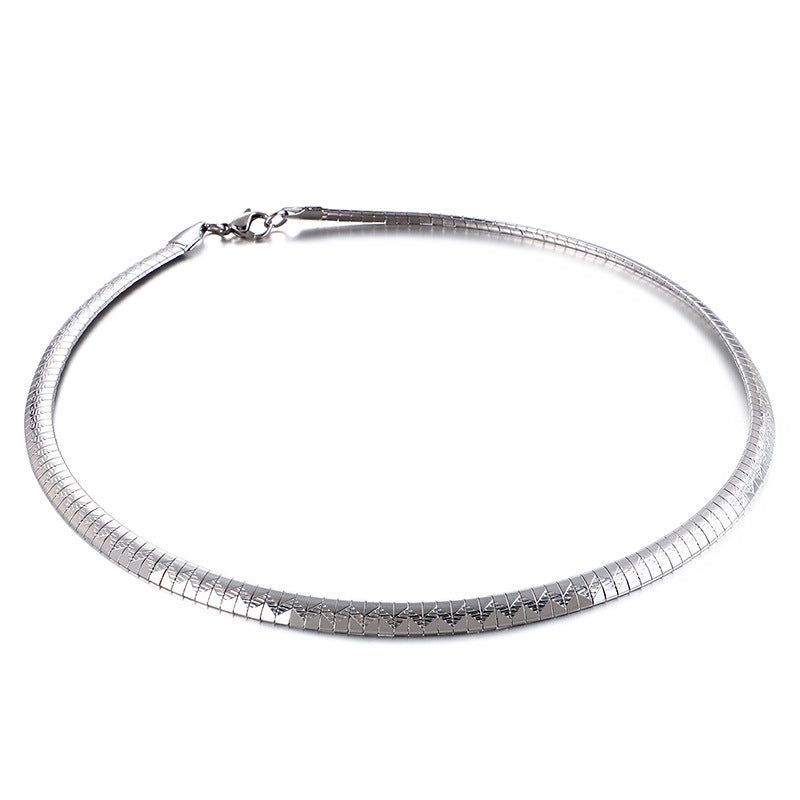 Women's & Men's Fashion Titanium Steel Simple Popular Round Gold Necklaces