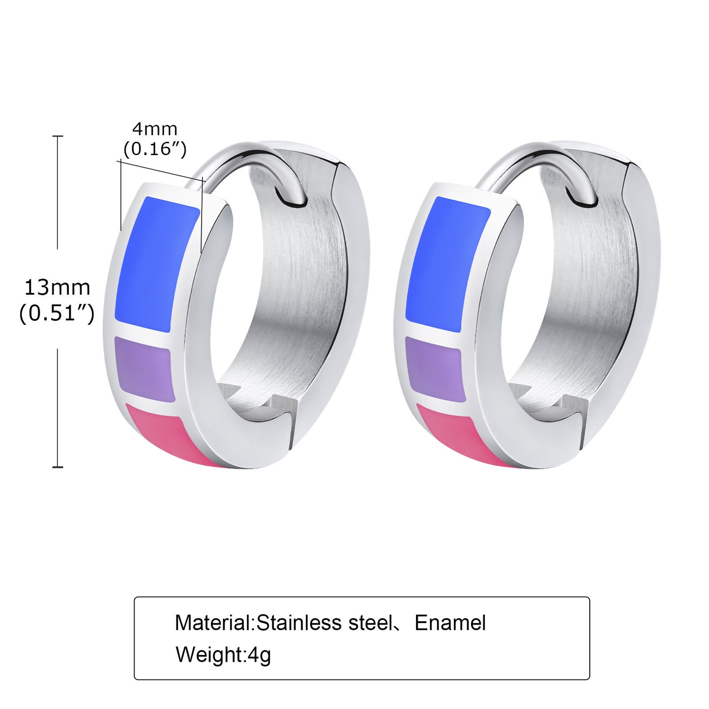 Women's & Men's Stainless Steel Color Eardrop Colorful Flag Earrings