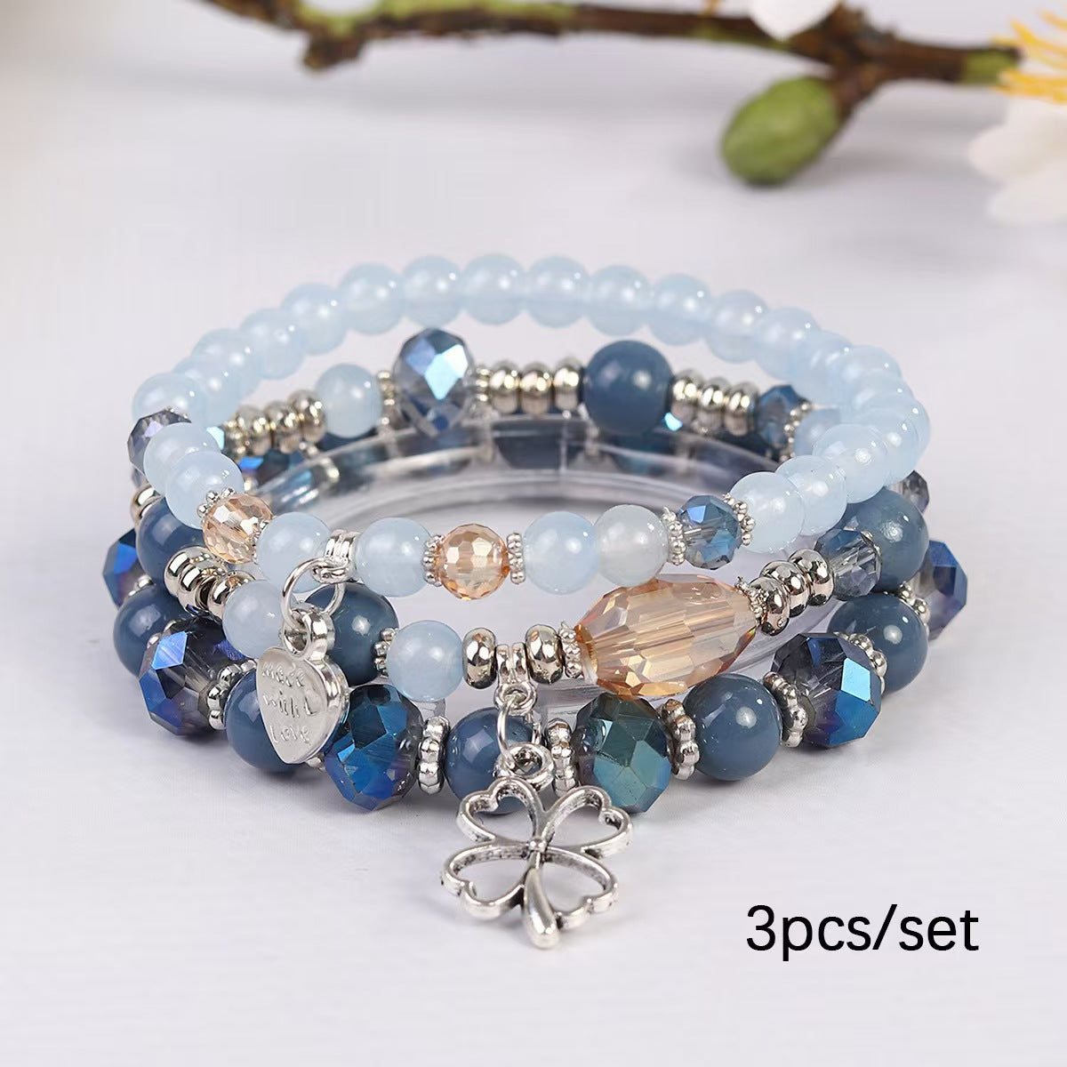 Elegant Slouchy Bohemian Elastic Glass Beads Bracelets