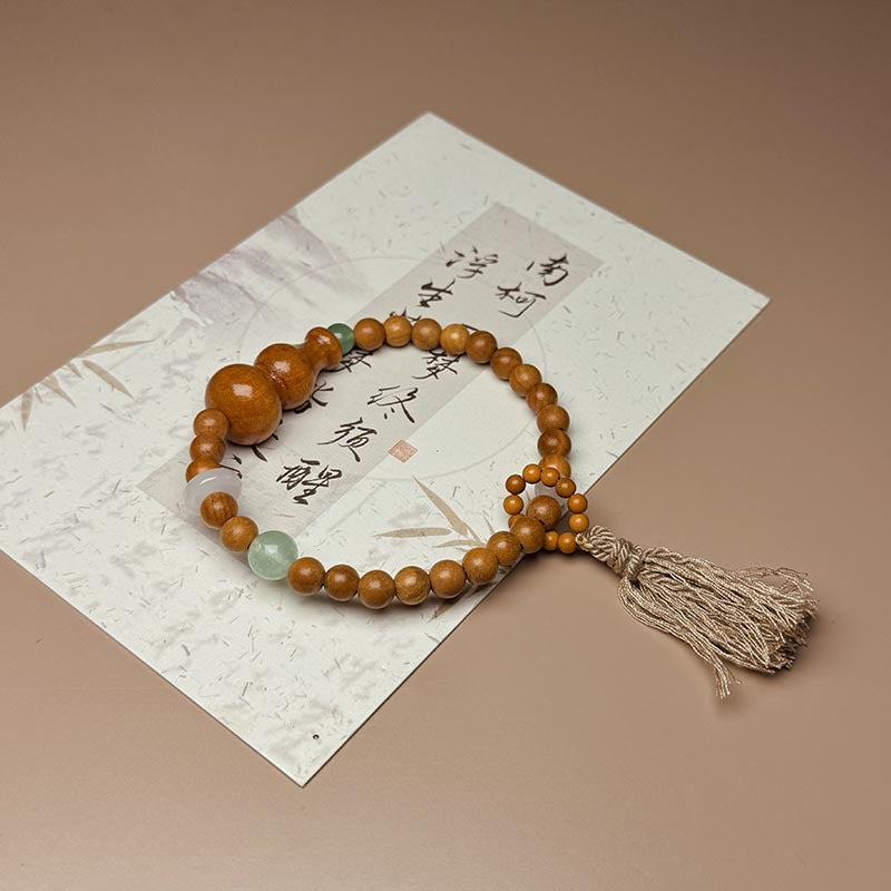 Women's & Men's Natural Real Old Peach Wood Mahogany Gourd Personalized Bracelets