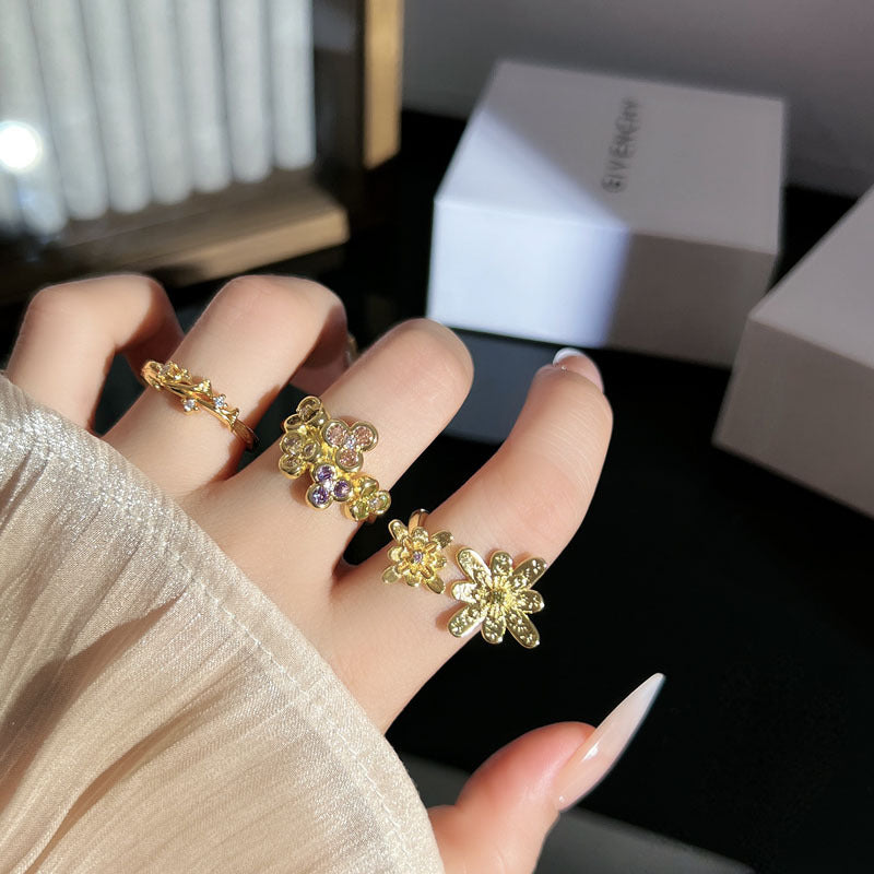 Flower Retro Affordable Luxury Exquisite Design Rings