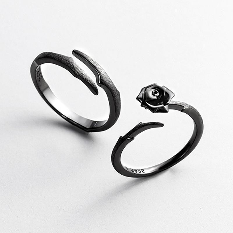 Women's & Men's Rose Couple One Pair Fashion Creative Rings