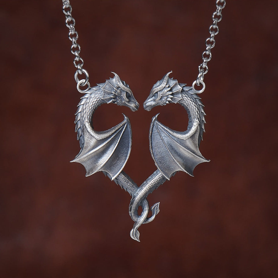 Dragon Love Heart Symbol Medieval Jewelry Necklaces