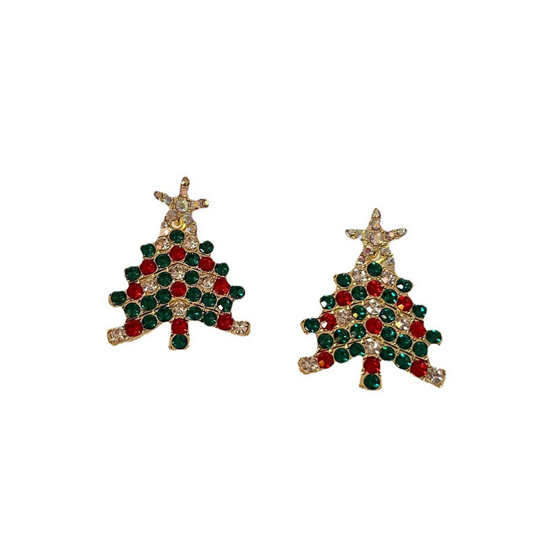 Christmas Tree Tassel Sweet Simple Hollow Earrings