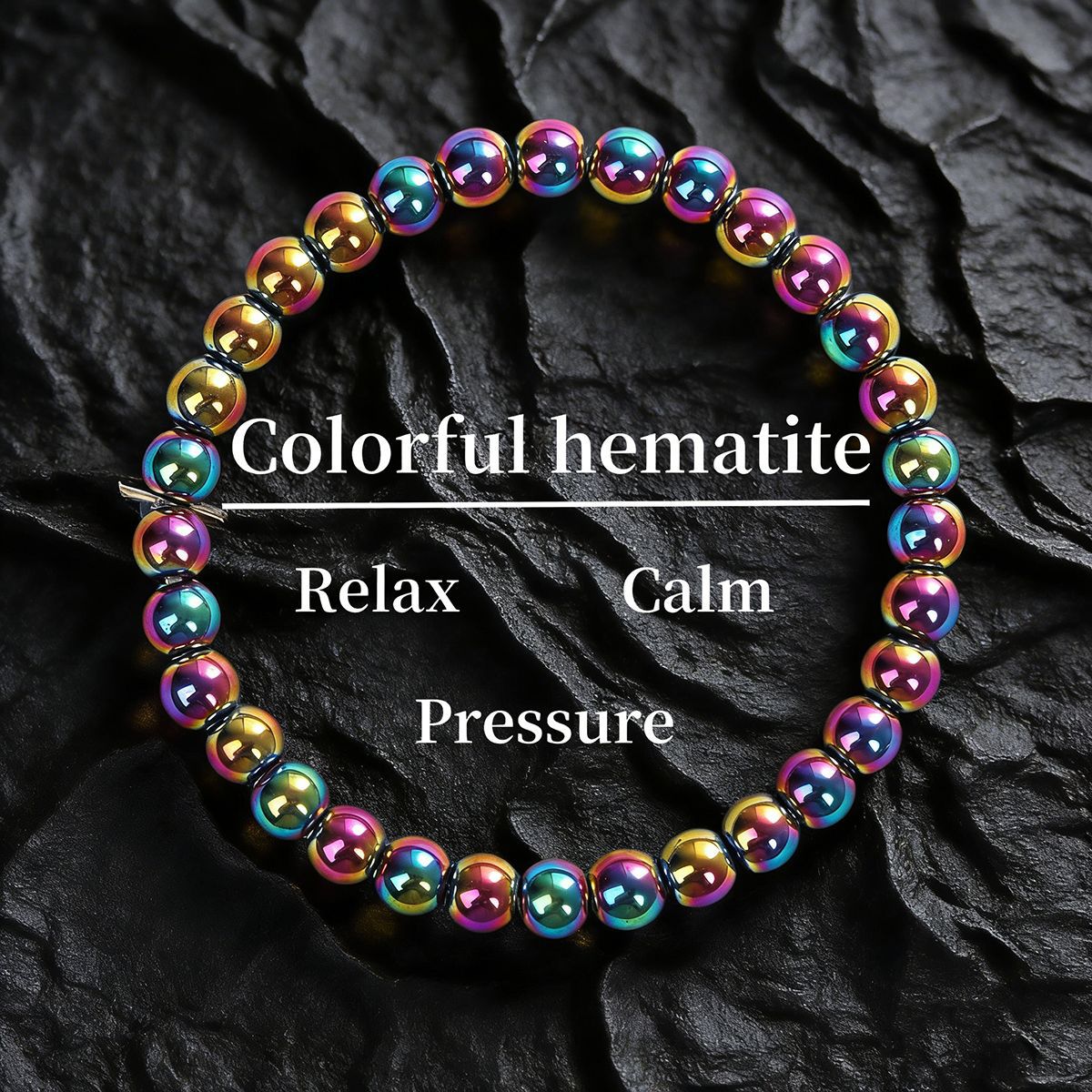 Beaded Colorful Hematite Handmade Elastic String Bracelets
