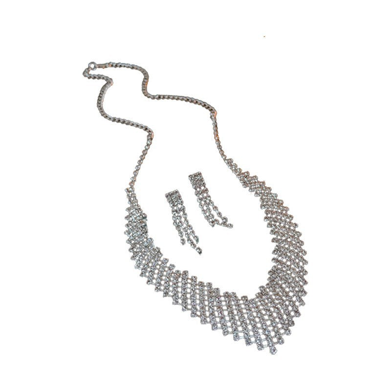 Diamond Geometric Suite Light Luxury Clavicle Jewelry Set