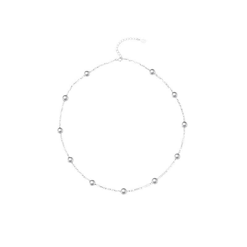 Of Sier Pearl Simple Temperament Twin Niche High-grade Fashionable Clavicle Necklace
