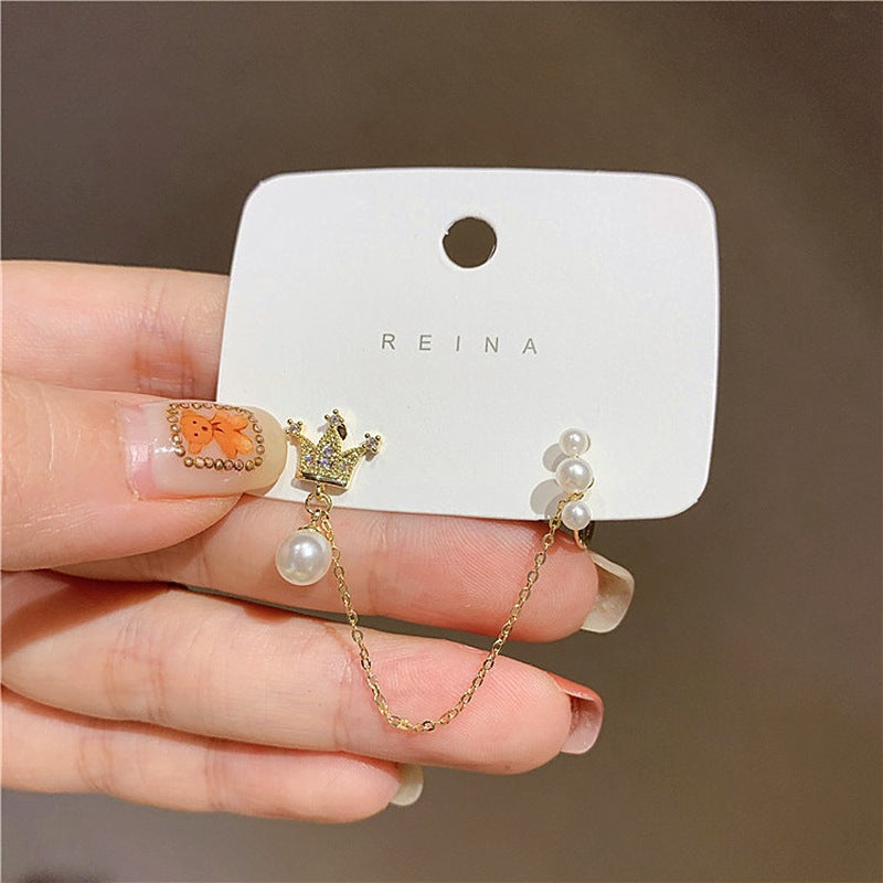 Sier Needle French Style Opal Petite Earrings