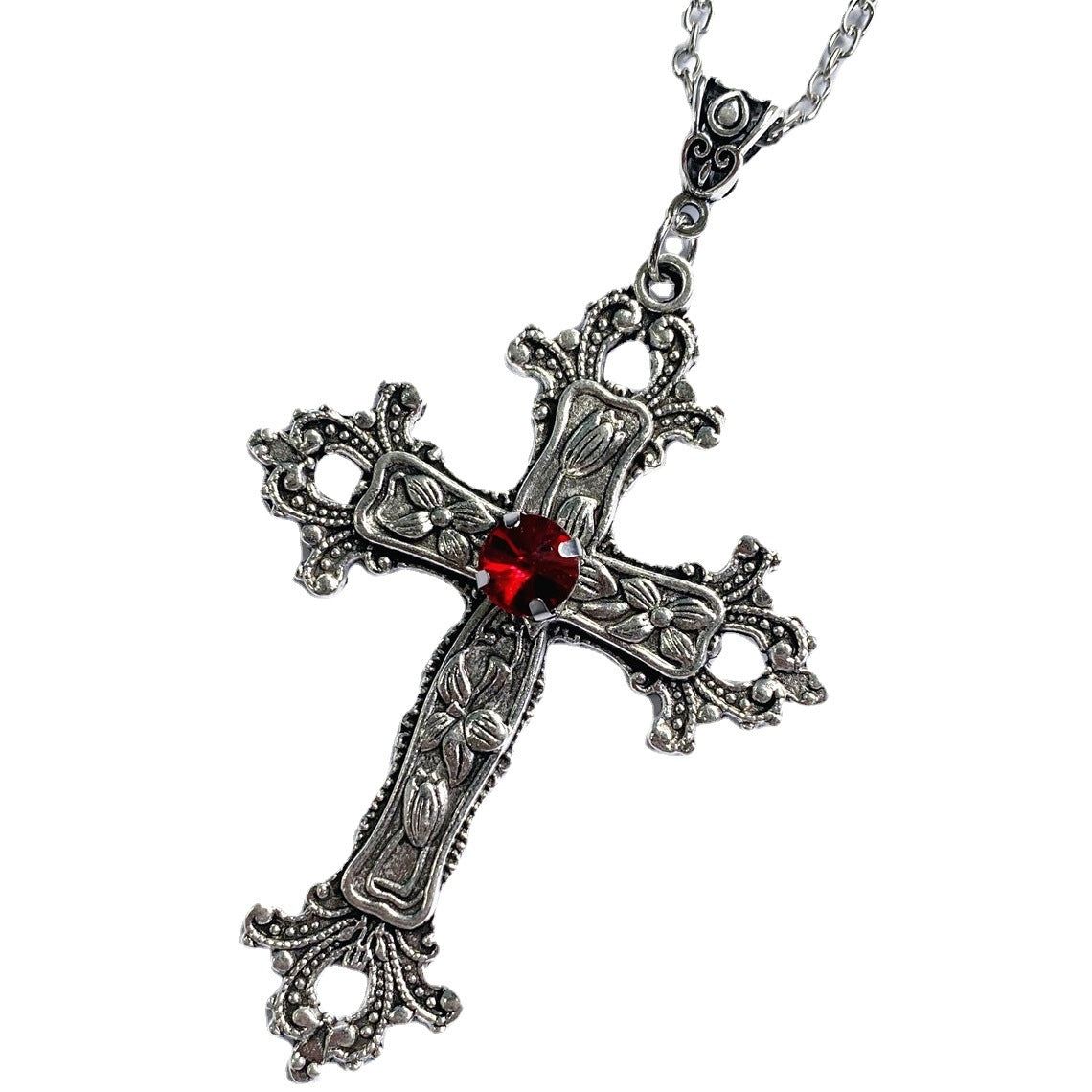 Ruby Big Cross With Diamond Valentine's Necklaces
