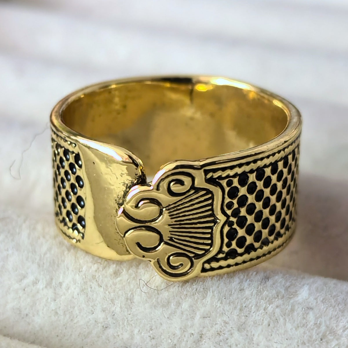 Men's Retro Trendy Sier Open Single Lucky Rings