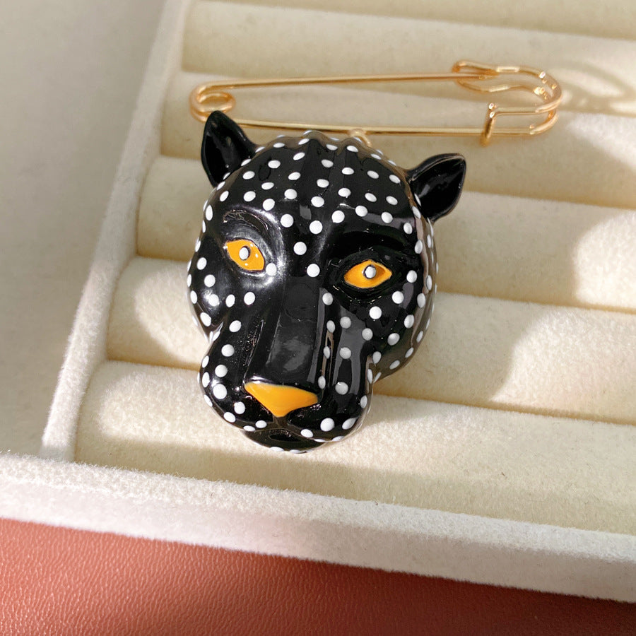 Women's Pink Leopard Head Light Luxury High-grade Niche Personality Temperament Jewelry Set