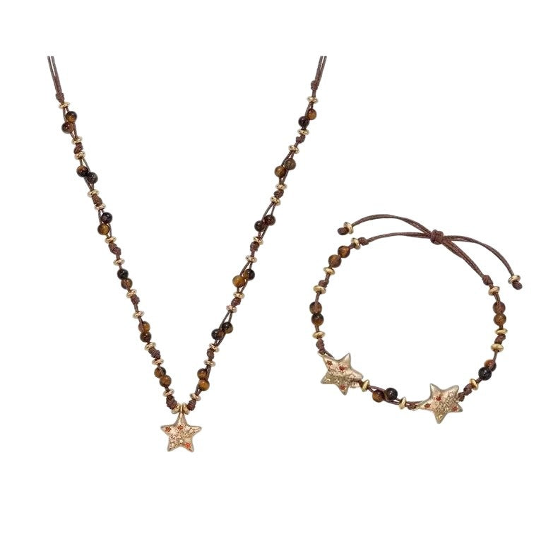 Women's Tiger Eye Exquisite Retro Temperament Wild Fashion Short Pendants