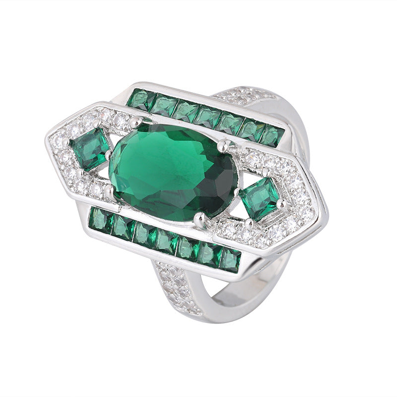 Classical Style Chinese Emerald Retro High-grade Jewelry Set