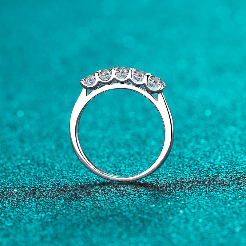 Women's Sier Inlaid Platinum Plated Meson Proposal Rings