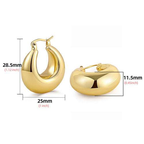 Steel Golden Smooth Hollow Simplicity Exaggeration Earrings