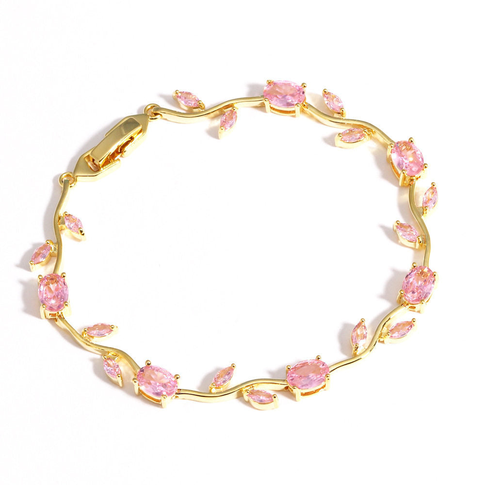 Temperament Wild Copper Color Zircon Branches Bracelet