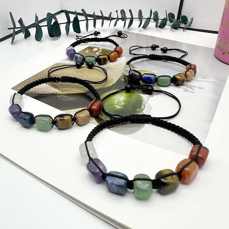 Natural Stone Crystal Hand-woven Colorful Carrying Bracelets