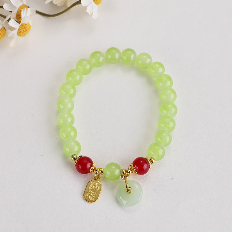 Peace Buckle Imitation Jade Lucky Fortune Bracelets