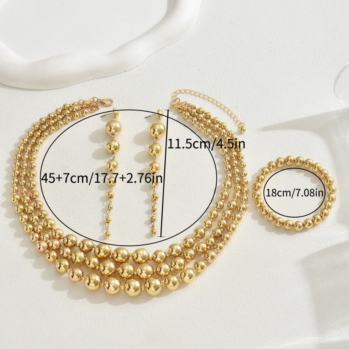 Women's Hot Style Niche Beaded Multilayer Collarbone Jewelry Set