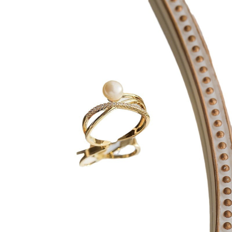 Pearl Female Fashion Super Fairy Personalized Index Finger Light Luxury Rings