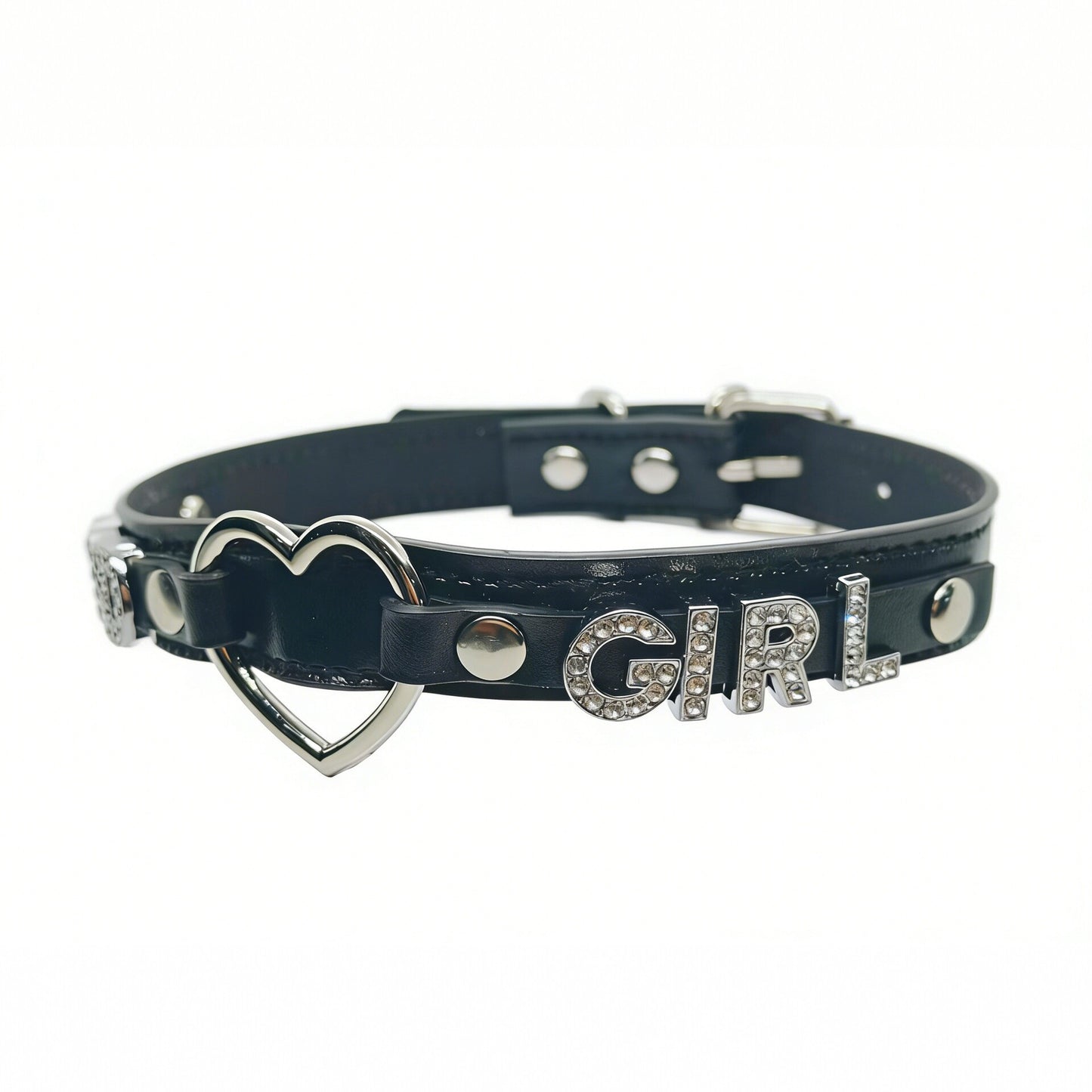 Women's Punk Black Leather Dark Sweet Cool Couple Collar