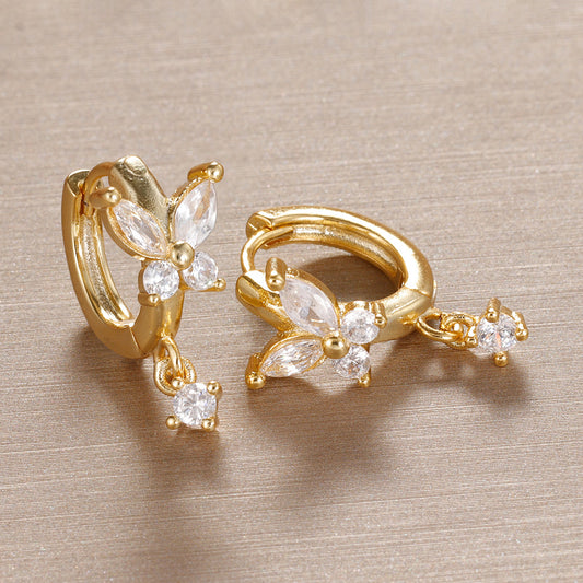 High-grade Micro Inlaid Zircon Circle Ear Earrings