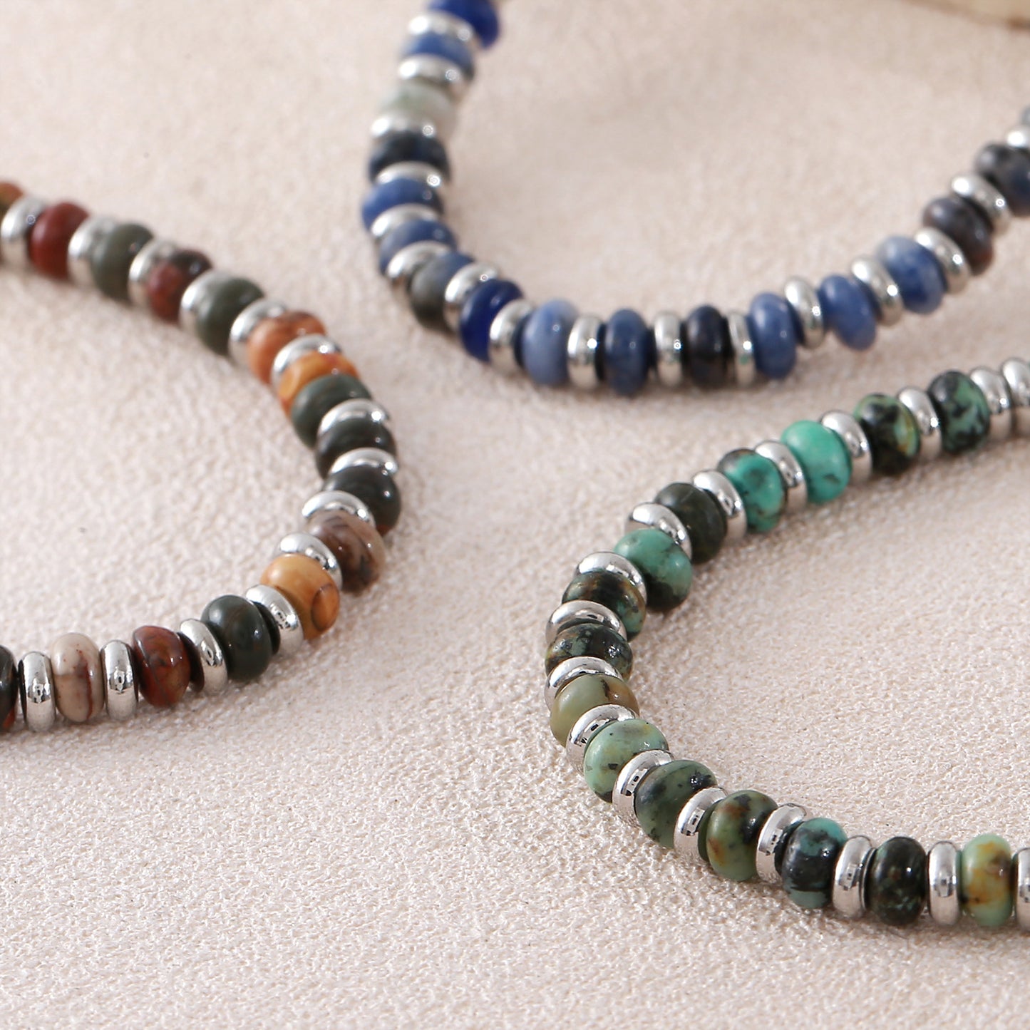 Stone African Pine Blue Pattern Red Turquoise Beaded Boho Fashion Bracelets