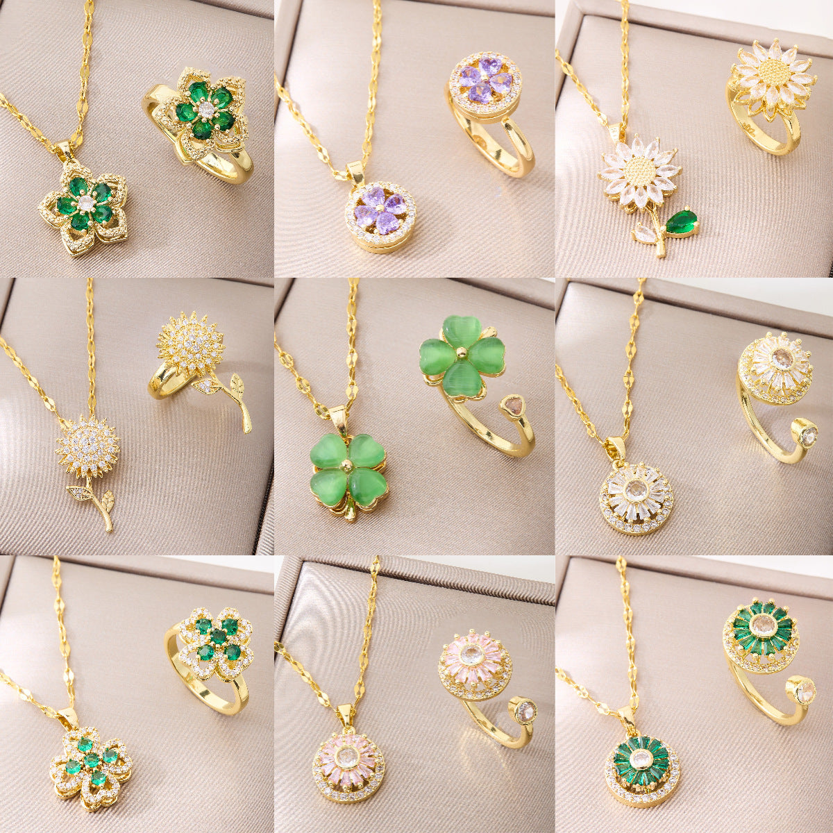 Stainless Steel Chain Waterproof Durable Colorfast Jewelry Set