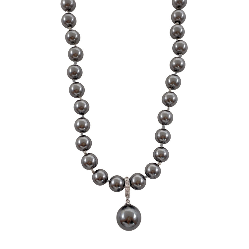 Light Black Pearl Long Luxury Twin Sweater Chain Necklaces