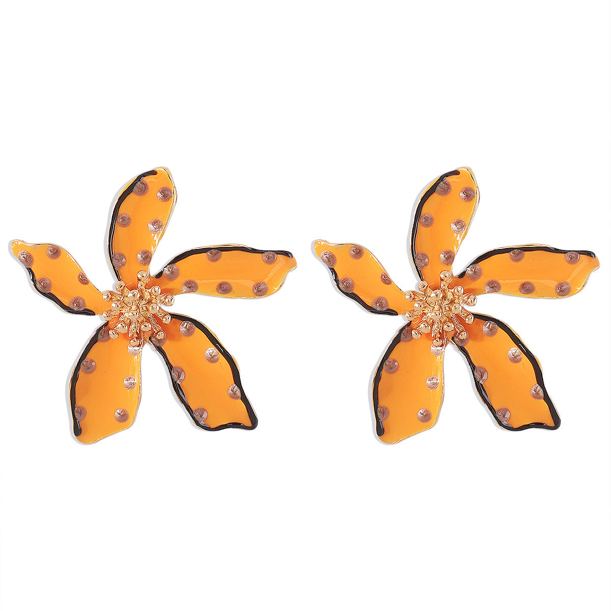Fashion Unique Exaggerated Personalized Flower Polka Dot High Rings