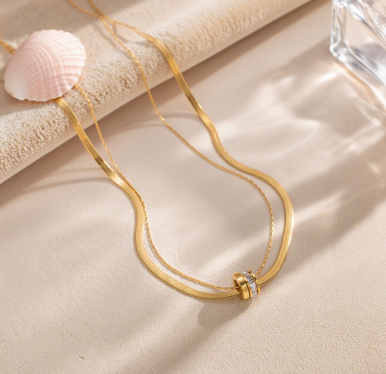 Titanium Female Like Flat Snake Hip Necklaces