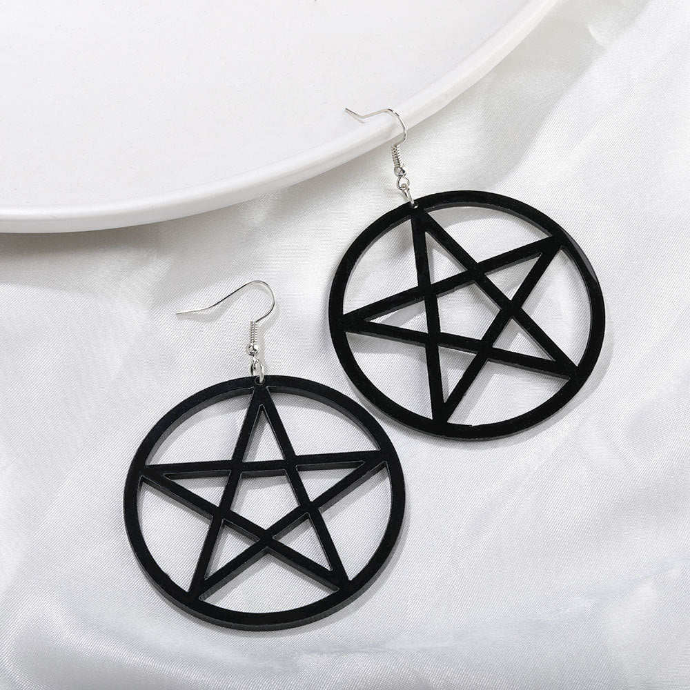Women's Five-pointed Star For Exaggerated Circle Eardrop Earrings