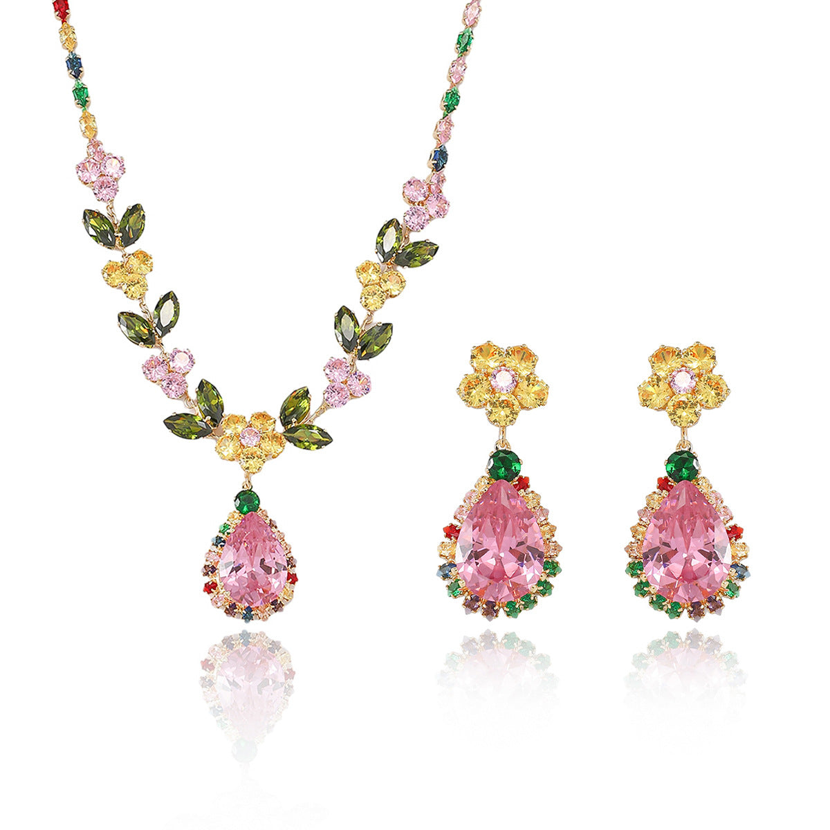 Full Diamond Drop-shaped Temperament The Dinner Party Jewelry Set