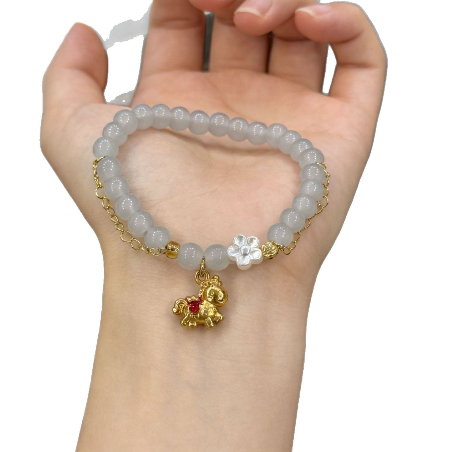 Women's Aquamarine Heart High-grade Ocean Valentine's Day Bracelets