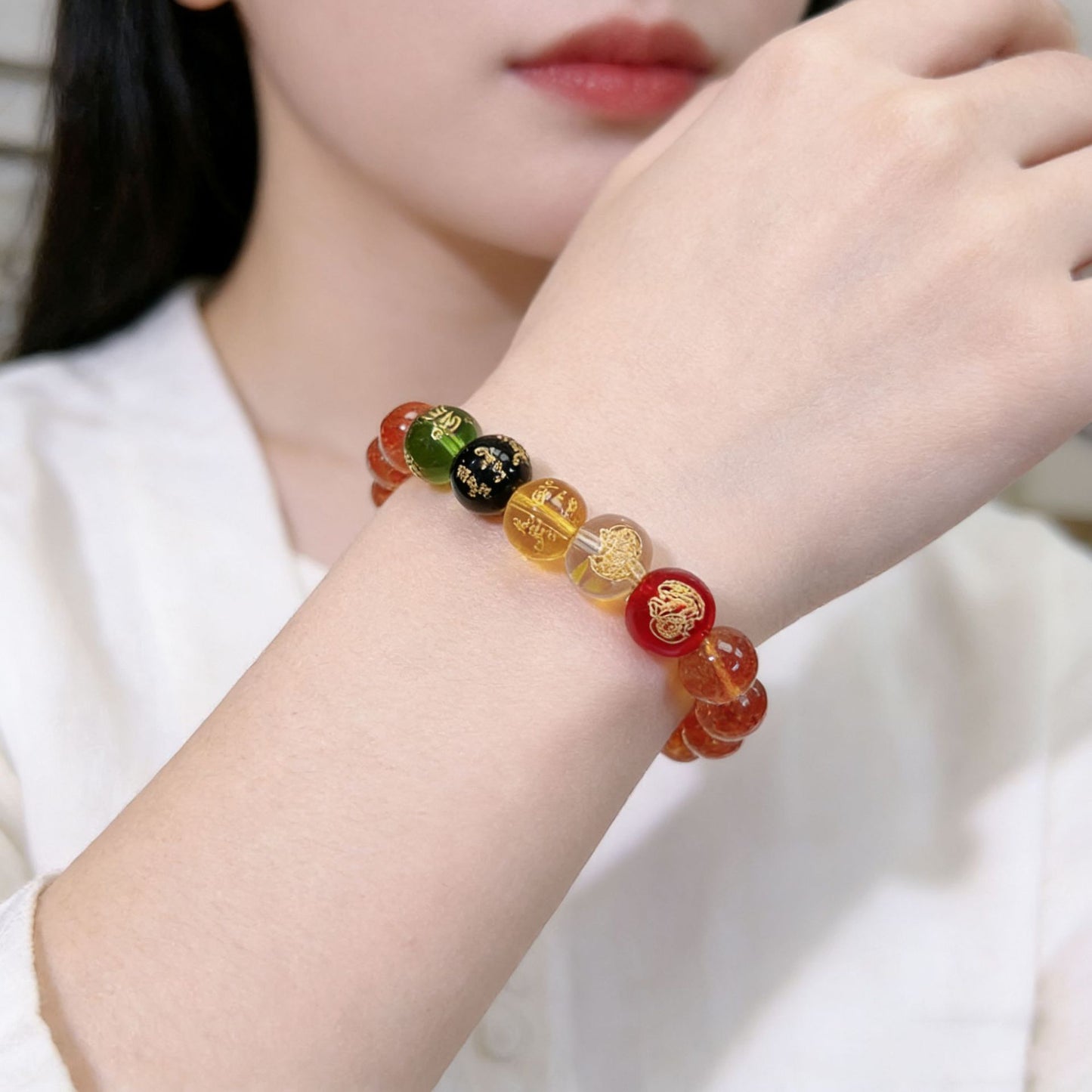 Money Drawing Luck Changing Imitation Citrine Yellow Tower Bracelets
