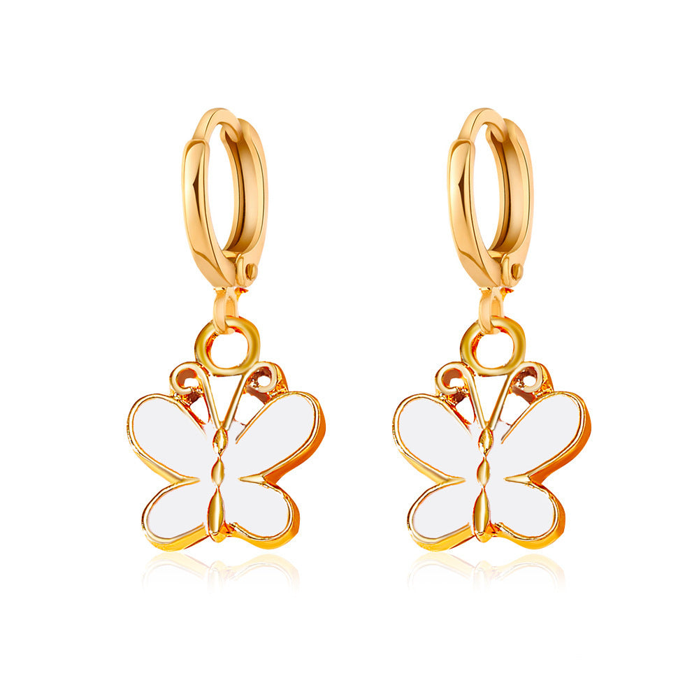 Women's Colorful Oil Shaped Fashion Temperamental Minority Design Geometric Earrings