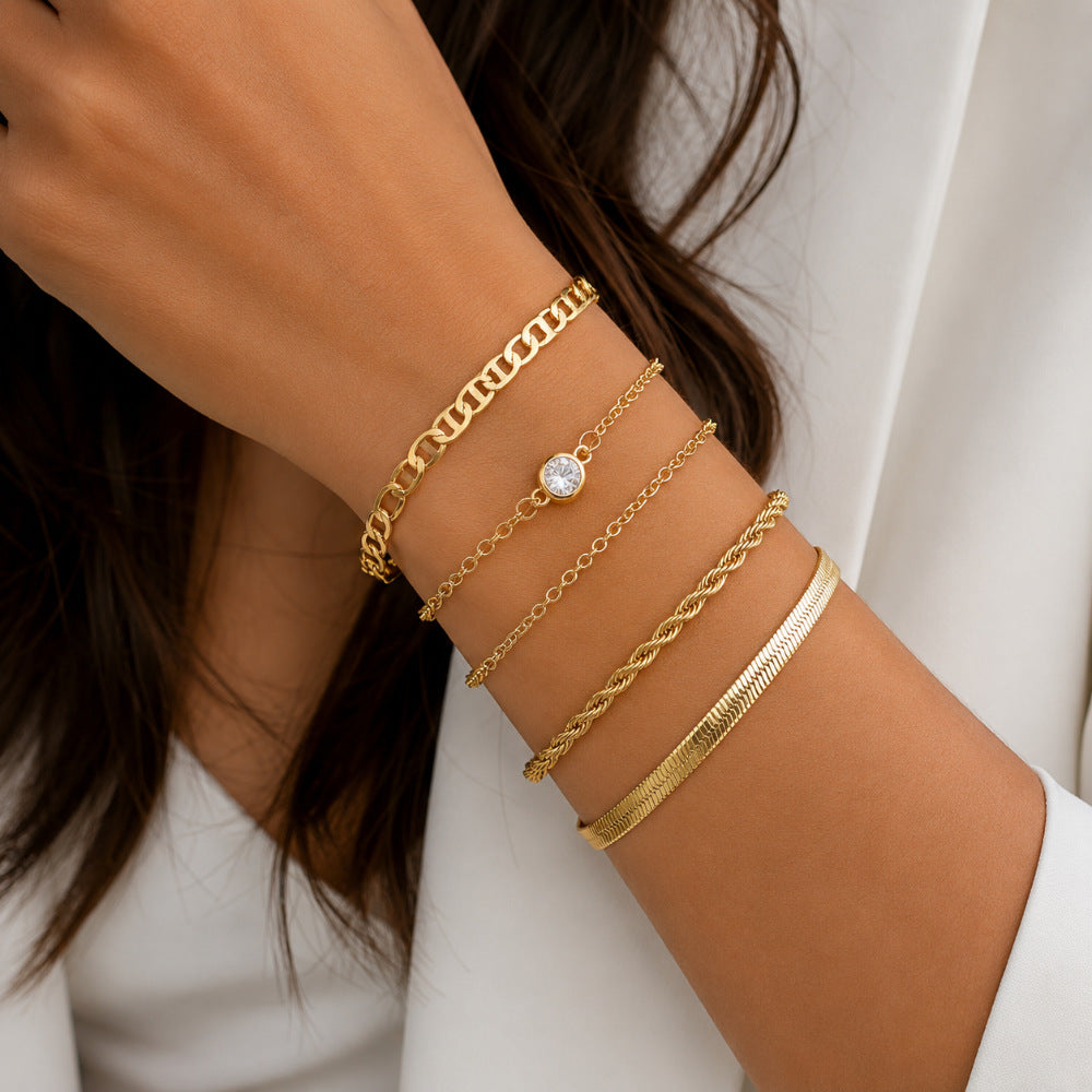 Beautiful Twist Glossy Irregular Punk Suit Bracelet