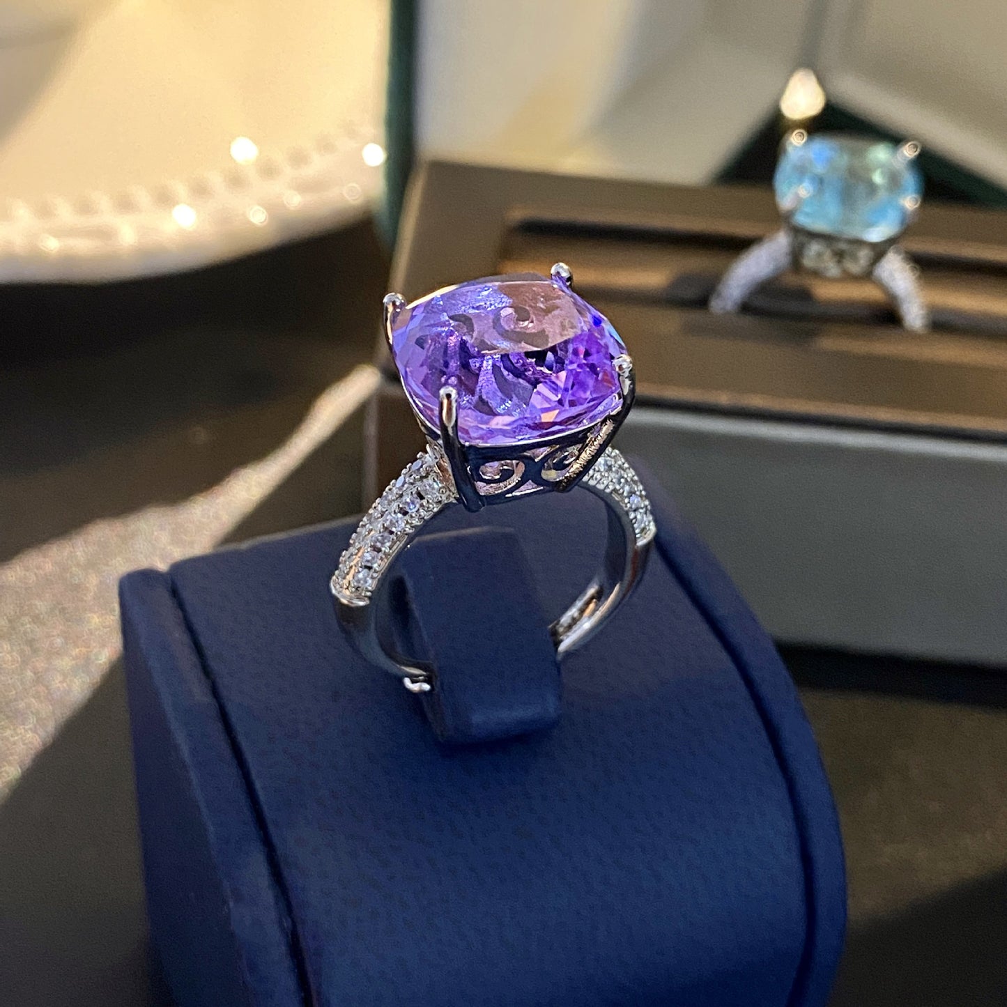 Carat Oversized Color Amethyst Anna Princess Yellow Diamond Ring