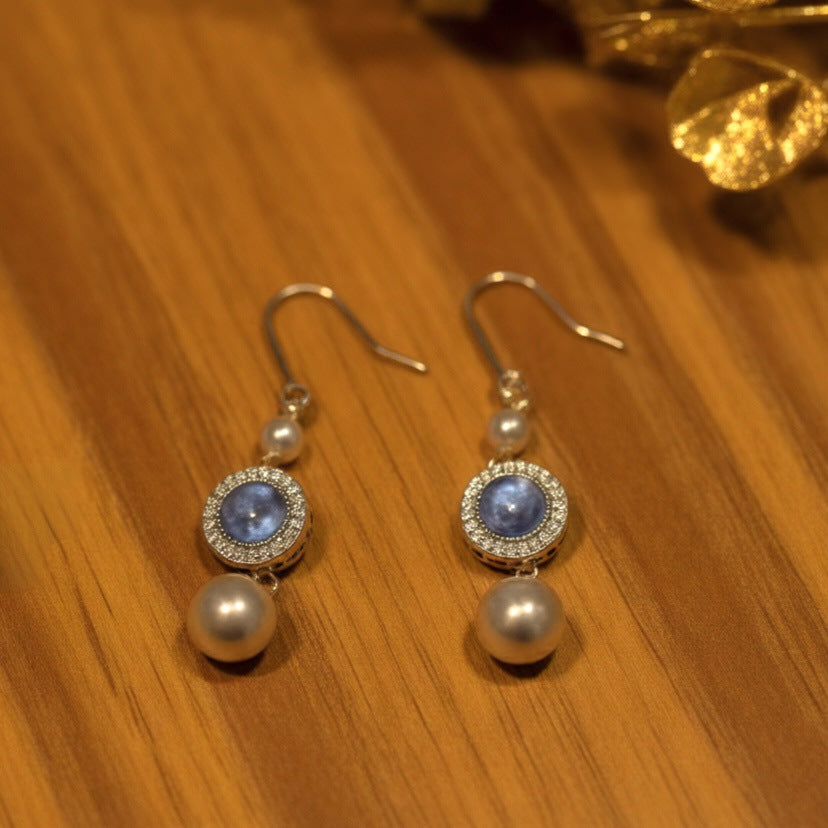 Ocean Sapphire Pearl Light Luxury Minority High Sense Rings